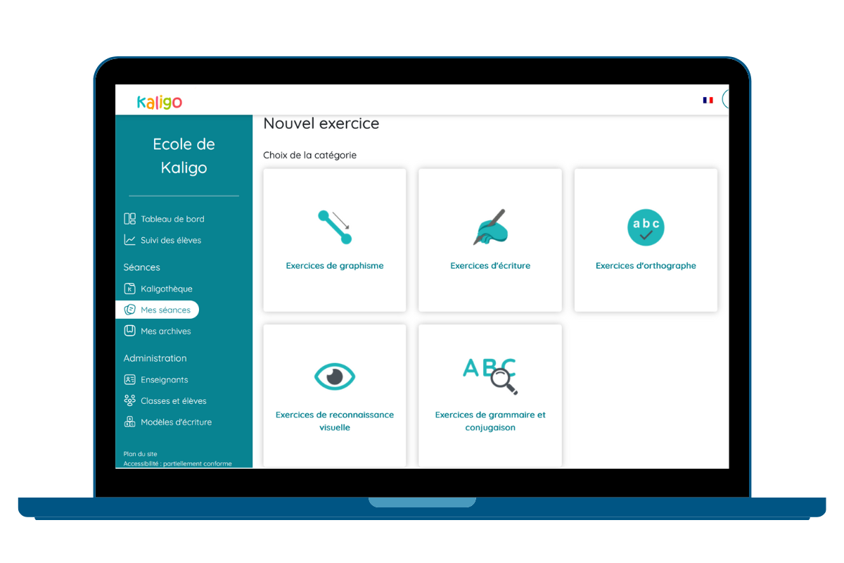 Créez vos exercices Kaligo à l'aide de notre nouvelle interface simplifiée et plus facile à utiliser