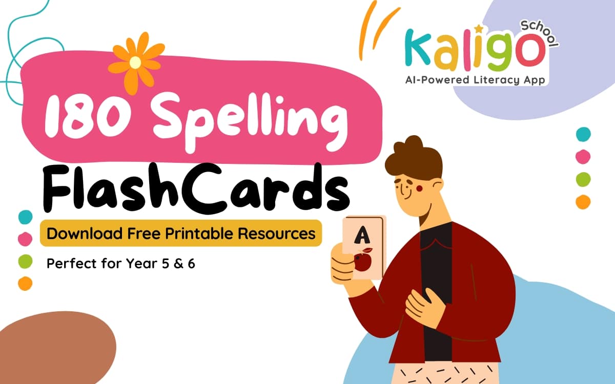 download free printable Year 5 and 6 Spelling Flashcards